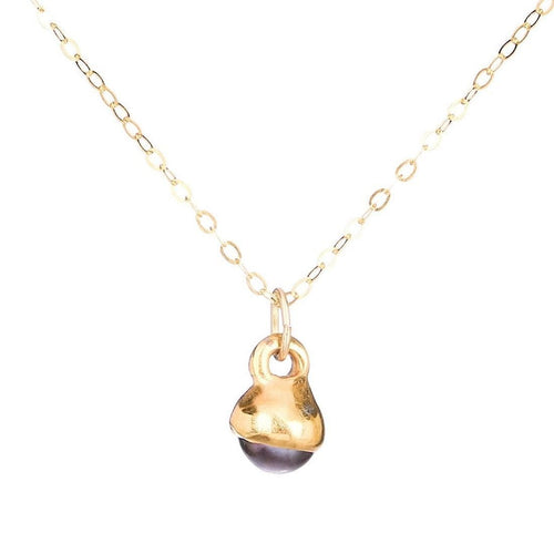 Black Pearl Drop Necklace • Gold Filled • June Birthstone Gift • Real Raw Pearl Pendant • Perfect Pearl Choker • Whimsigoth Handmade Jewelry