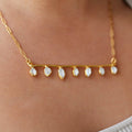 Fairy Crystal Bar Necklace • Real Raw Herkimer Diamond • Gold Filled • Crystal Choker • Tibetan Quartz • Handmade Witchy Fall Jewelry