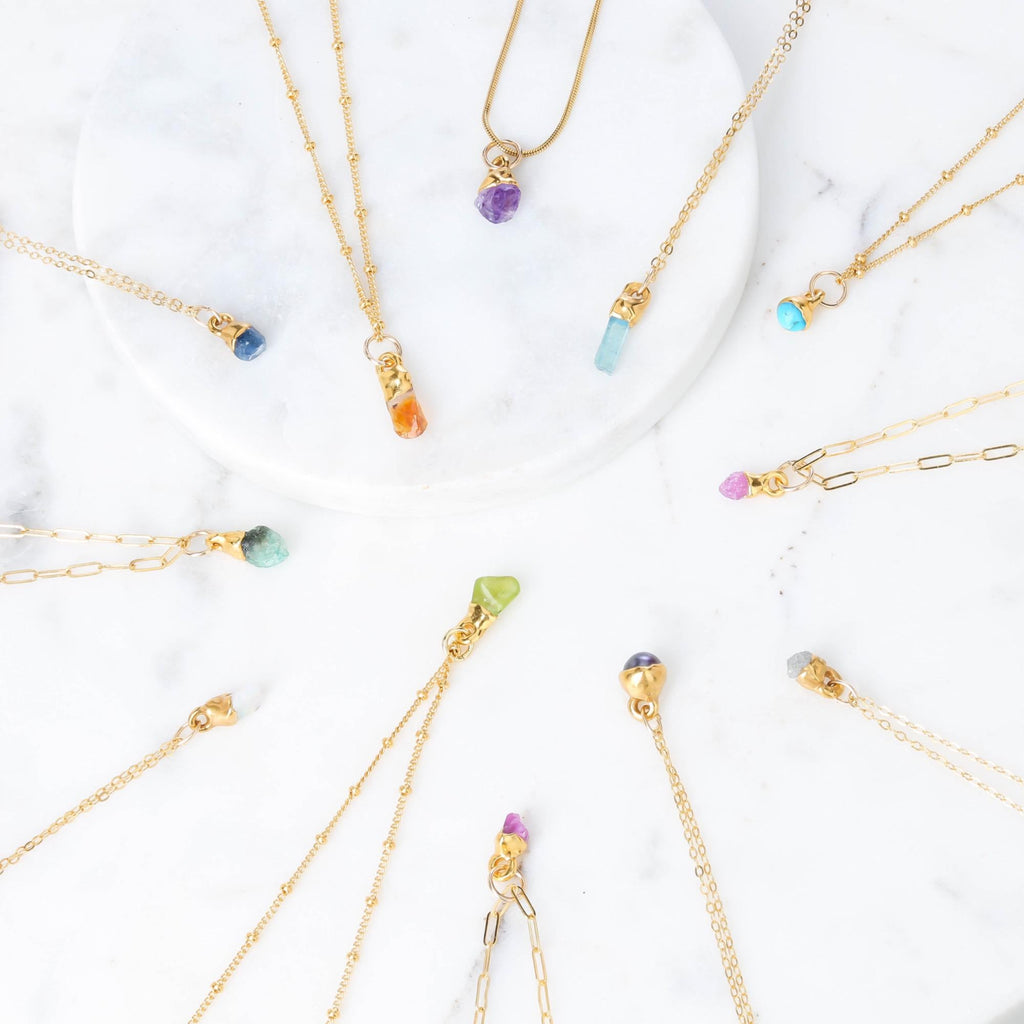 Raw Peridot Necklace • Leo Necklace • Raw Gemstone Necklace • 24k Dip • Peridot Birthstone Jewelry • Leo Gift • August Birthstone • Handmade