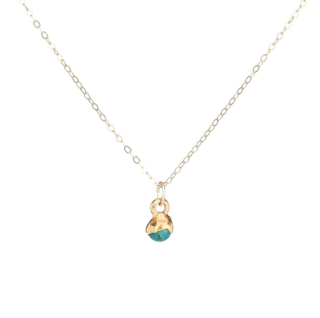 Raw Turquoise Necklace • Minimalist Dainty Jewelry • Gold Filled • December Birthstone • Something Blue • Perfect Simple Bridesmaid Gift