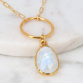 Rainbow Moonstone Necklace • O Ring Choker or Long • Witchy Fall Jewelry • Celestial Zodiac Sign Gift • June Birthstone • Gemini Gift