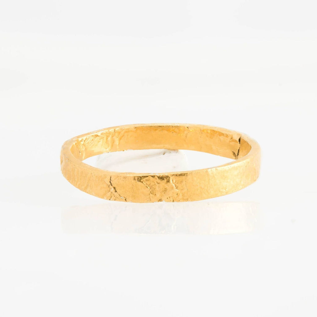 3mm Yellow Gold Textured Band