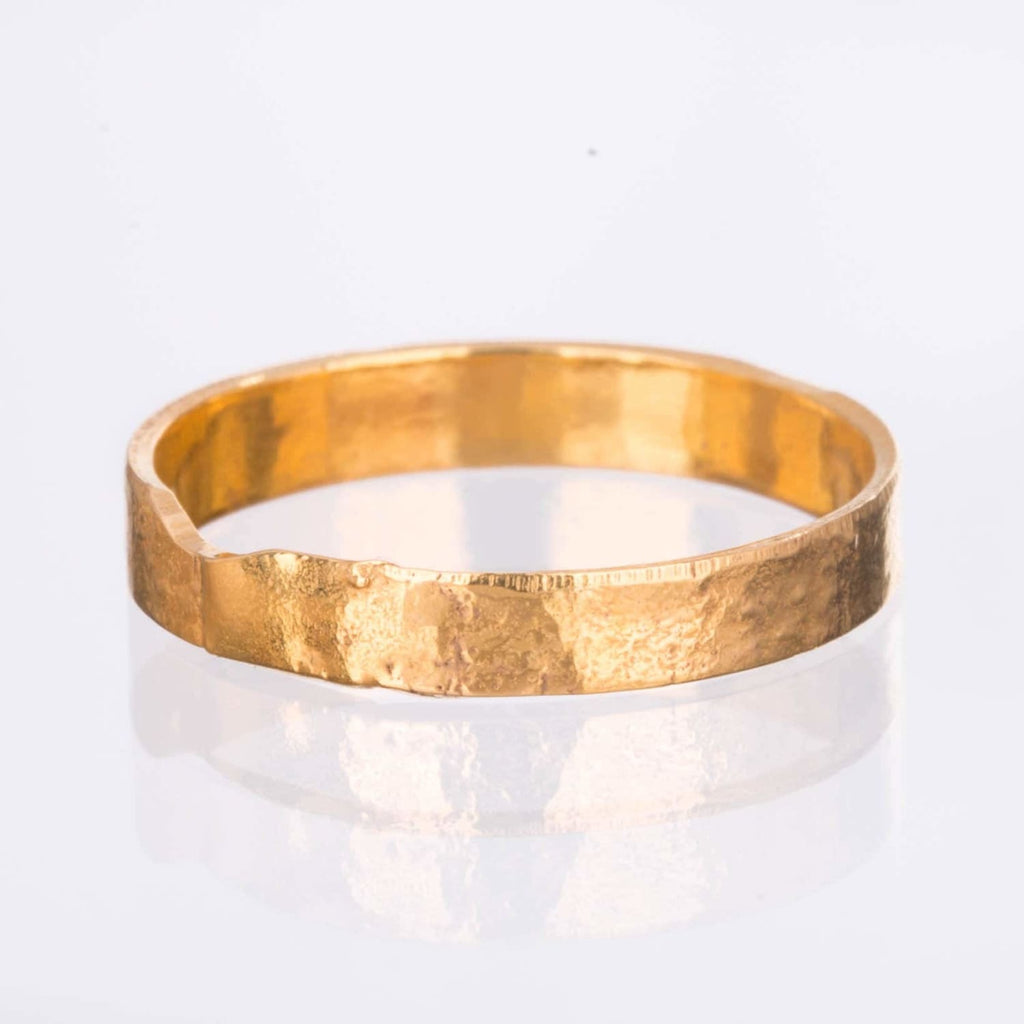 3mm Yellow Gold Textured Band