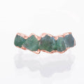 5 Stone Raw Emerald Ring in Rose Gold