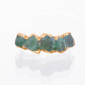 5 Stone Raw Emerald Ring in Yellow Gold