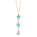 Triple Raw Opal Necklace • Australian Fire Opal Pendant • Crystal Fall Jewelry • October Birthstone Gift • 24k Gold Dip • by Ringcrush