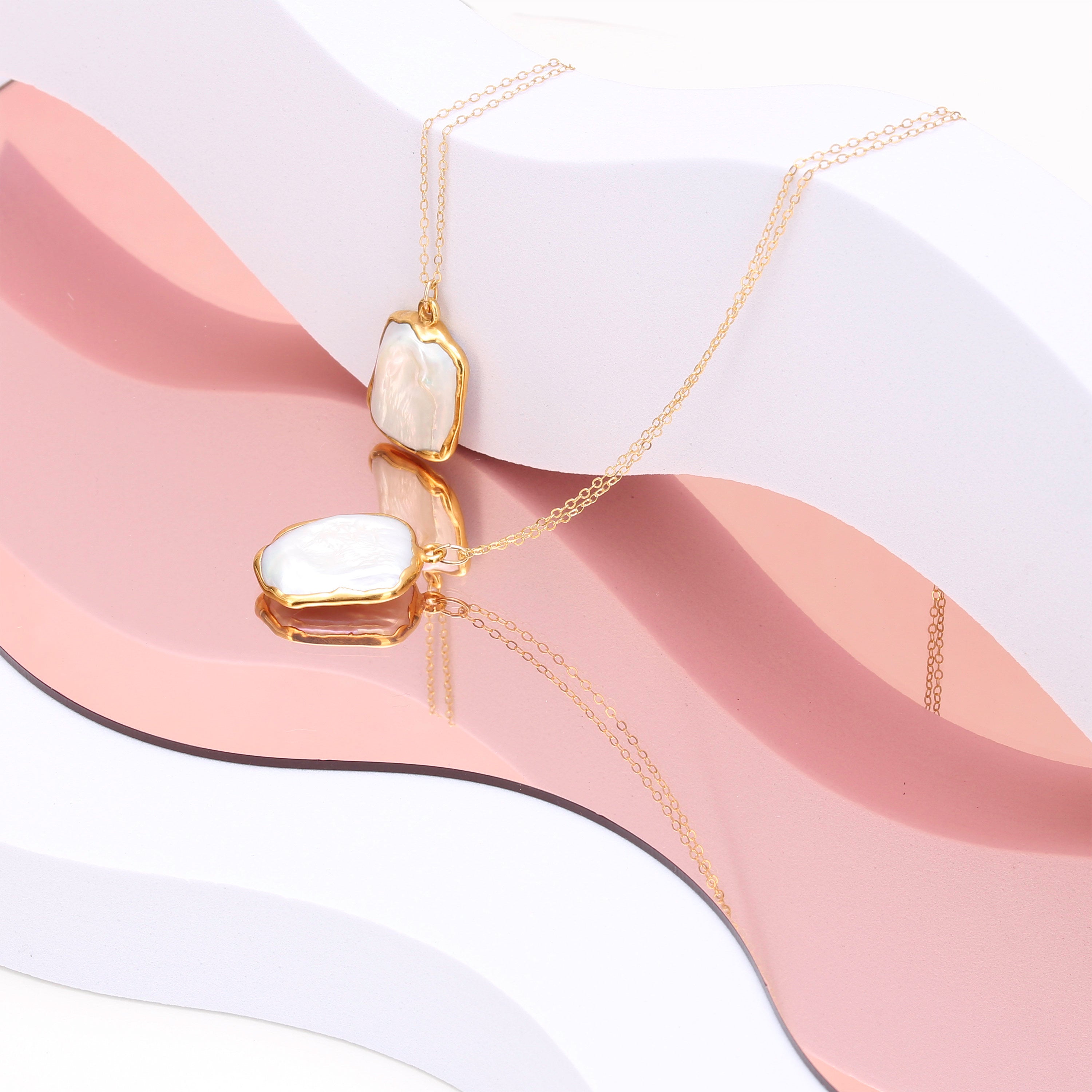 Baroque Pearl Necklace • Gold Filled • June Birthstone • Real Pearl Drop Necklace • Cute Fall Jewelry • Perfect Raw Pearl Choker • 24k Dip