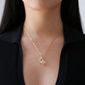 Raw Herkimer Diamond Statement Necklace • Gold Filled • Clear Tibetan Quartz Pendant • Minimalist Fall Jewelry • April Stone • Handmade