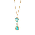Two Opal Necklace • Gold Filled • Raw Gemstone Crystal Pendant • Handmade Jewelry • Real Fire Opal • October Birthstone Gift • 24k Dip