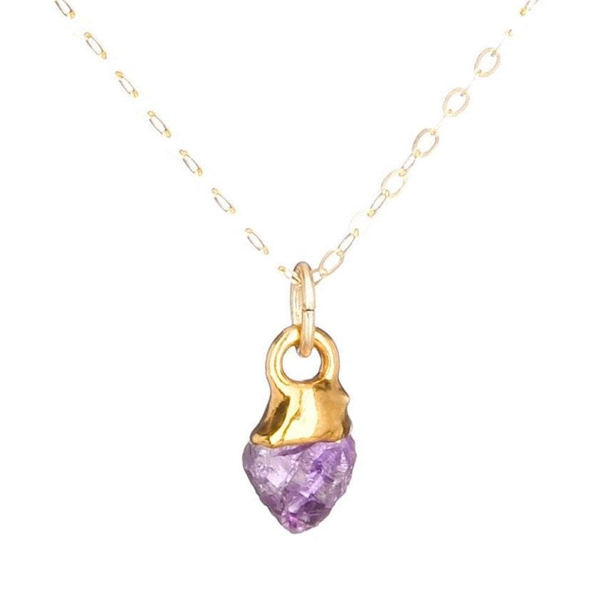 Raw Amethyst Necklace • Gold Filled Chain • February Birthstone • Aquarius • Witchy Fall Crystal Jewelry • Handmade Jewelry • Whimsigoth