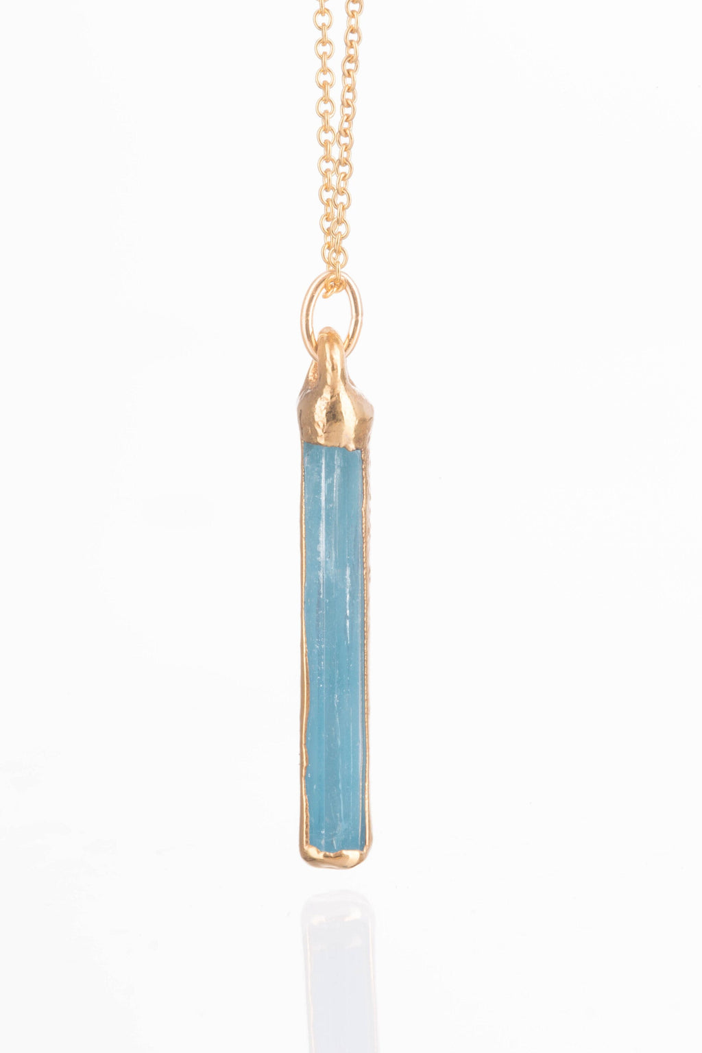 Raw Aquamarine Crystal Necklace • Handmade Gemstone Spring Jewelry • Natural Aqua Pendant • Boho March Birthstone Gift • Gold Filled