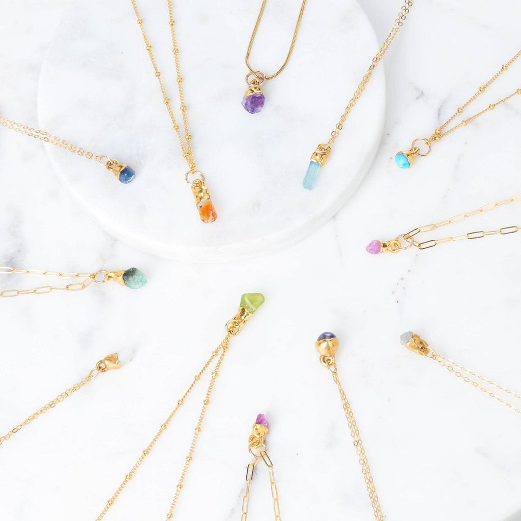 Raw Turquoise Necklace • Minimalist Dainty Jewelry • Gold Filled • December Birthstone • Something Blue • Perfect Simple Bridesmaid Gift