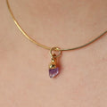 Raw Amethyst Choker • Gold Gemstone Necklace • Witchy Fall Crystal Jewelry • Whimsigoth Goth Jewelry • February Birthstone Charm • 14 inch