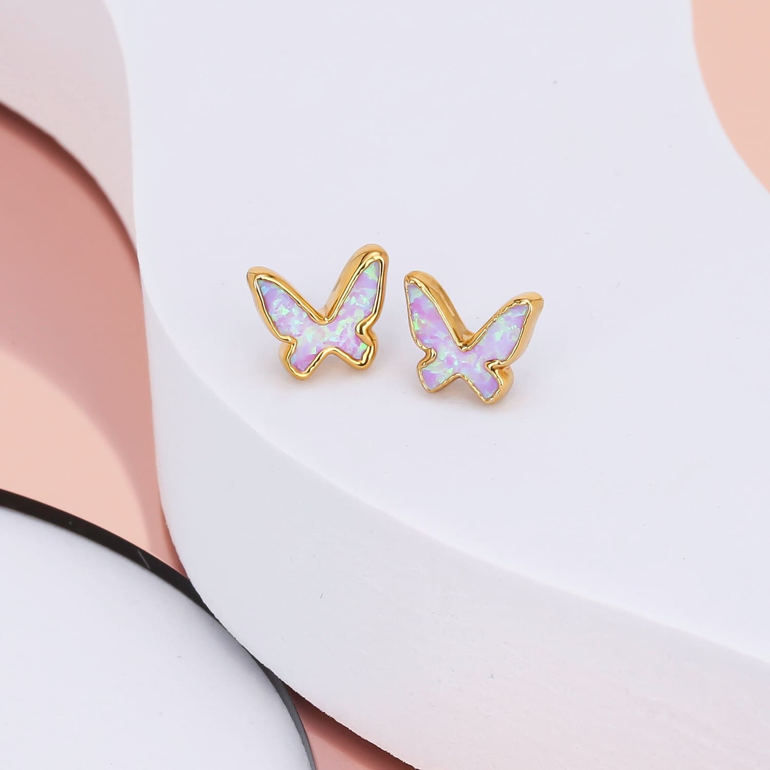 Butterfly Kyocera Opal Earrings