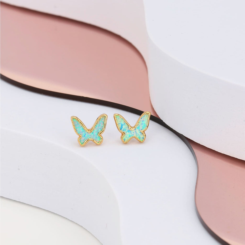 Butterfly Kyocera Opal Earrings