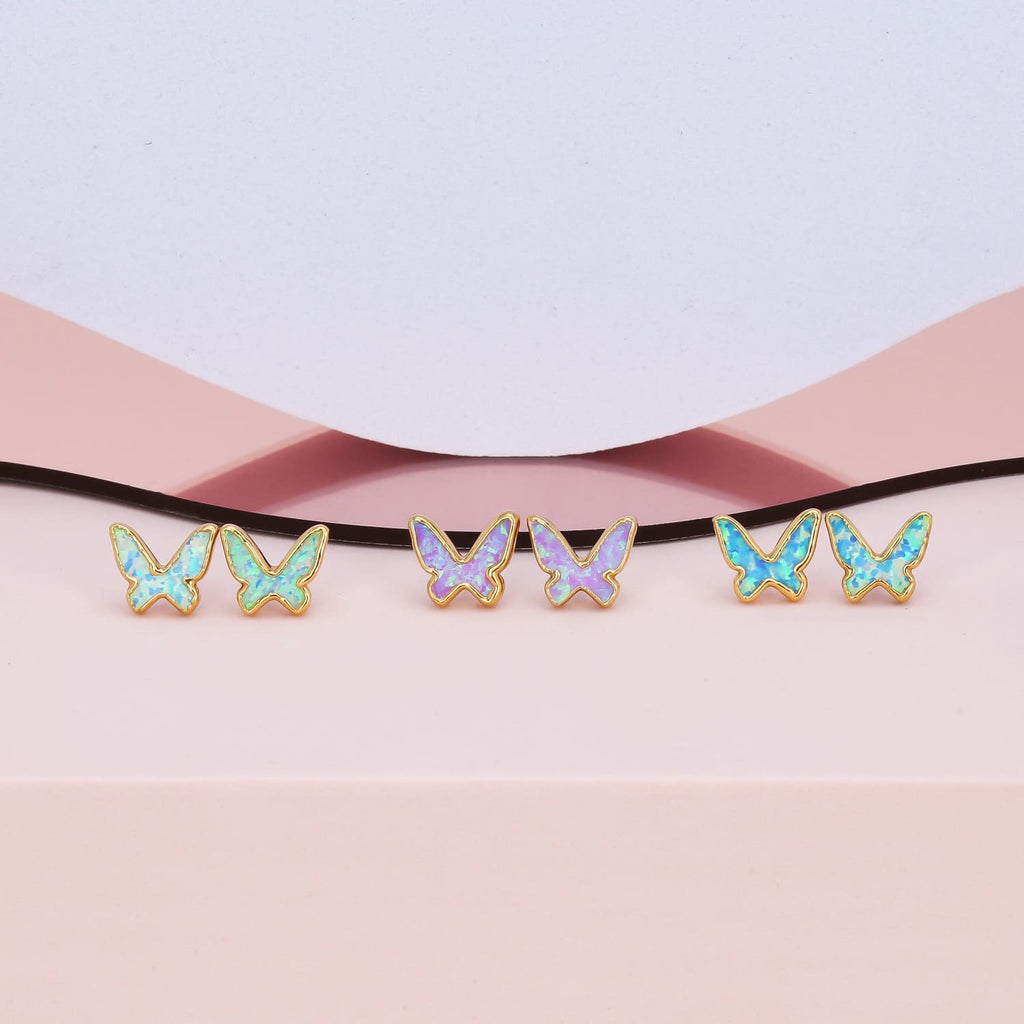 Butterfly Kyocera Opal Earrings