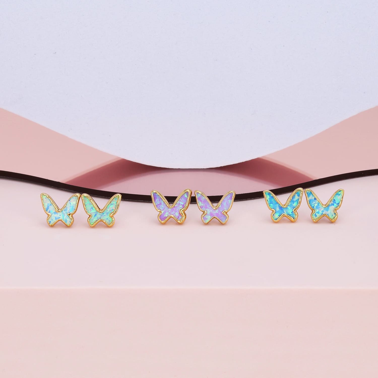 Butterfly Kyocera Opal Earrings