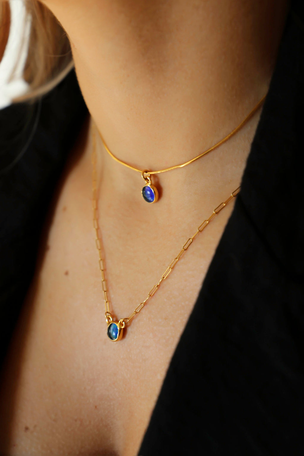 Dainty Mood Necklace • Color Changing Gemstone • Gold Gemstone Choker • Mood Jewelry • Gold Filled Pendant • by Ringcrush • Handmade