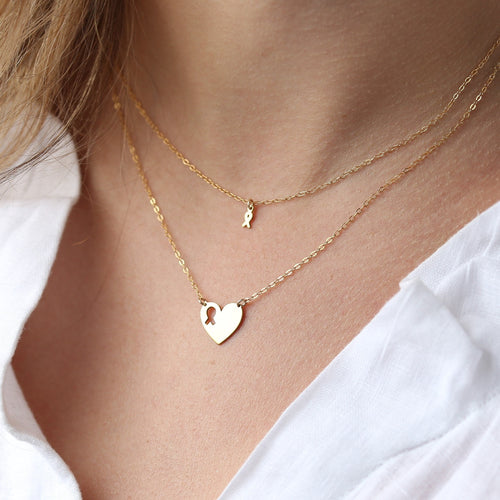 Breast Cancer Ribbon & Heart Friendship Necklace Set · BFF Best Friend Necklaces · Cancer Awareness · 100% goes towards Amy's Recovery