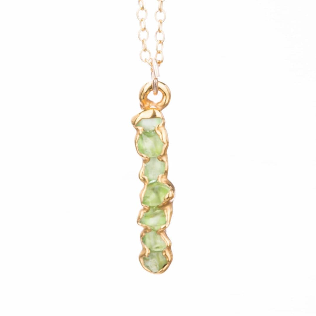 SeedPod Raw Peridot Necklace • August Birthstone •  Raw Gemstone Pendant • Peridot Birthstone Jewelry • Green Crystal Necklace • Leo Gift