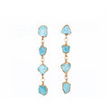 Cascading Waterfall Aquamarine Earrings for Women, Statement Raw Aquamarine Earrings, Unique March Birthstone Earrings, Raw  Earrings