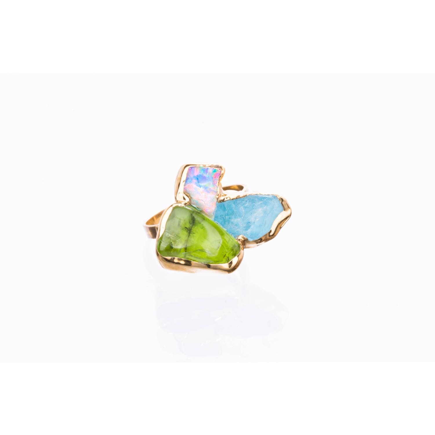 Custom Raw Birthstone Cluster Mothers Ring