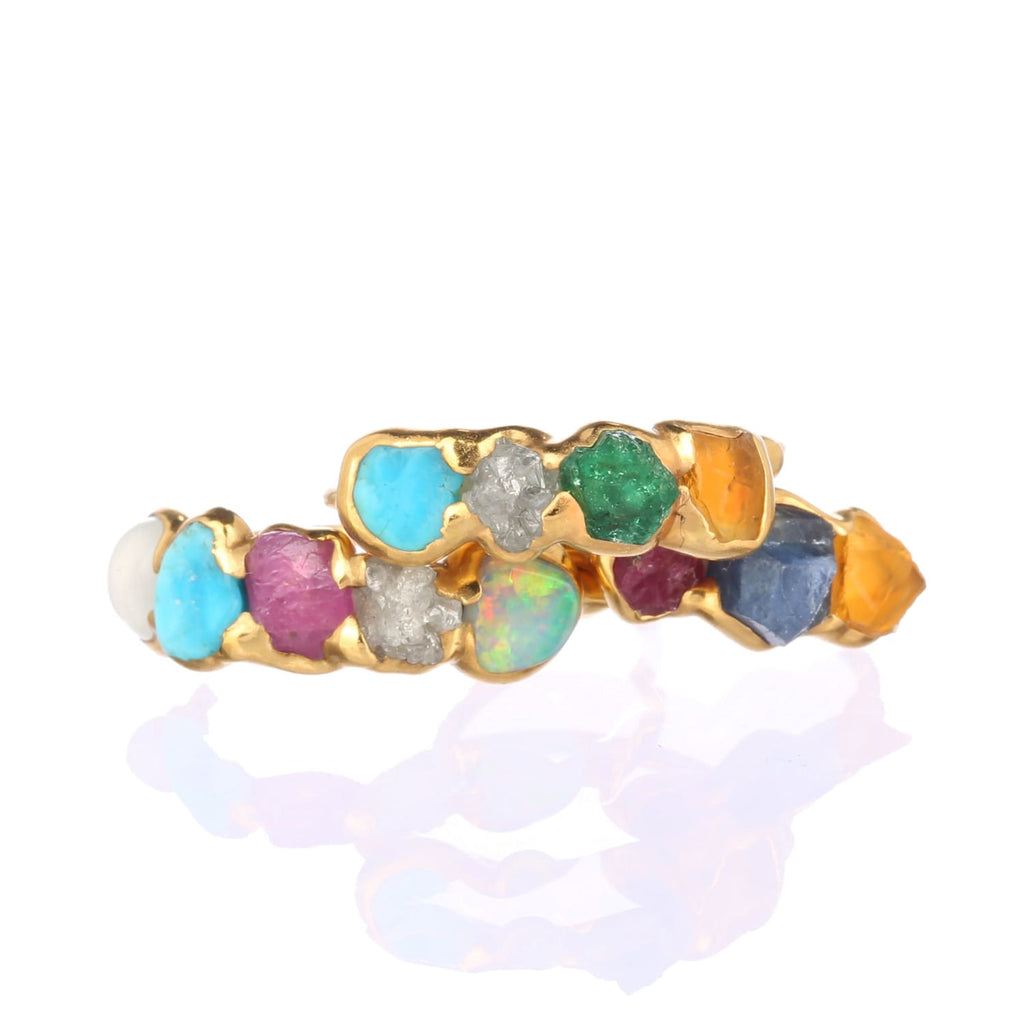 Custom Raw Gemstone Mothers Ring