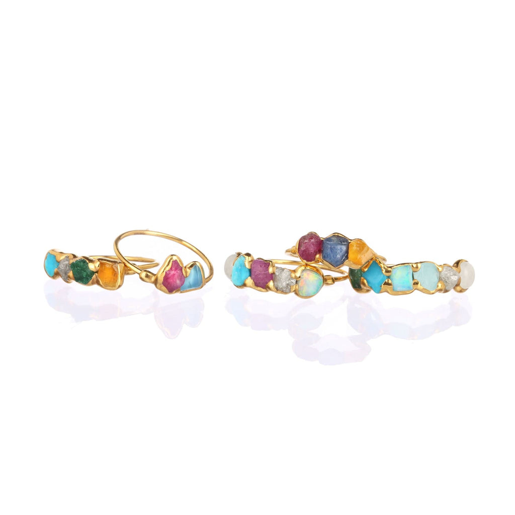 Custom Raw Gemstone Mothers Ring