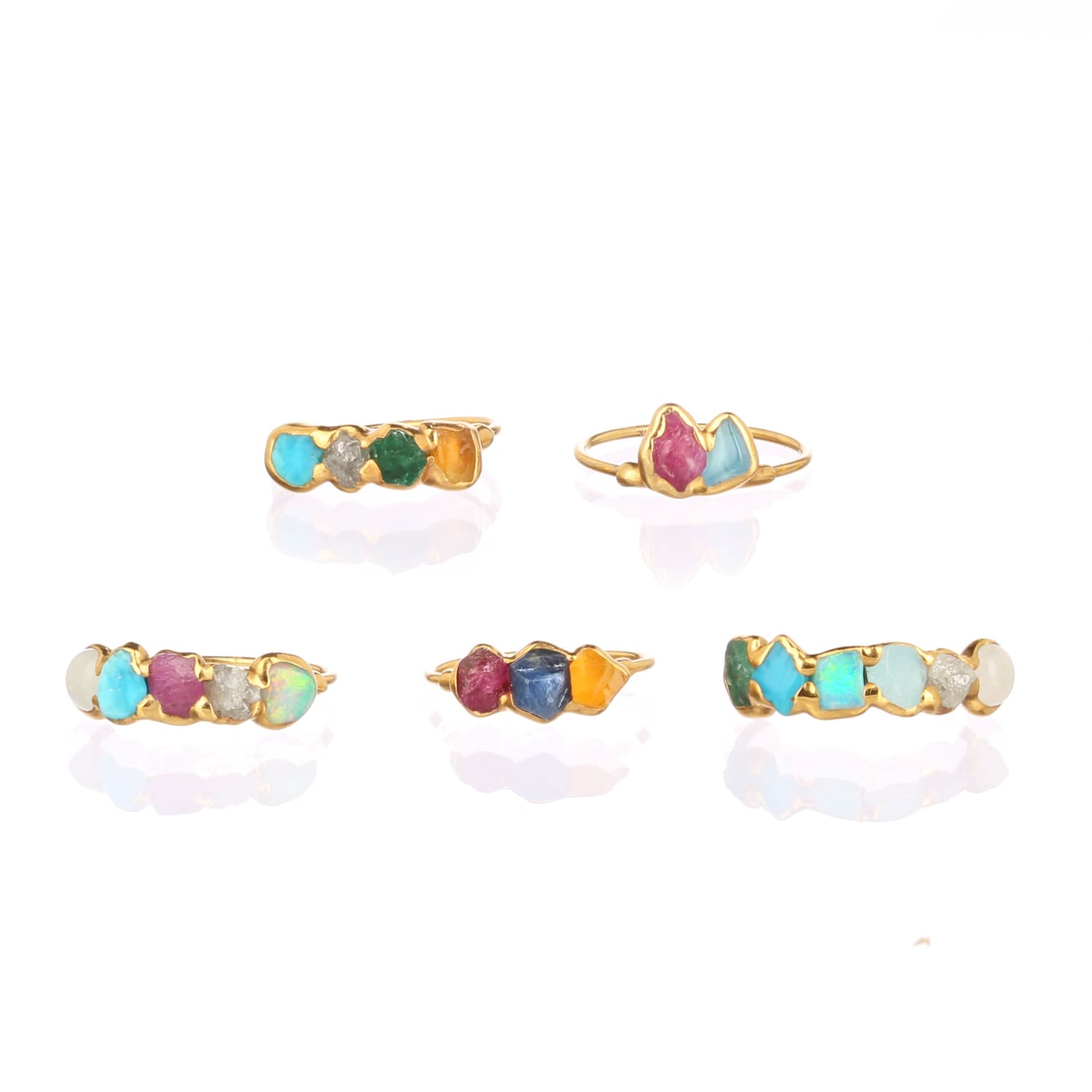 Custom Raw Gemstone Mothers Ring