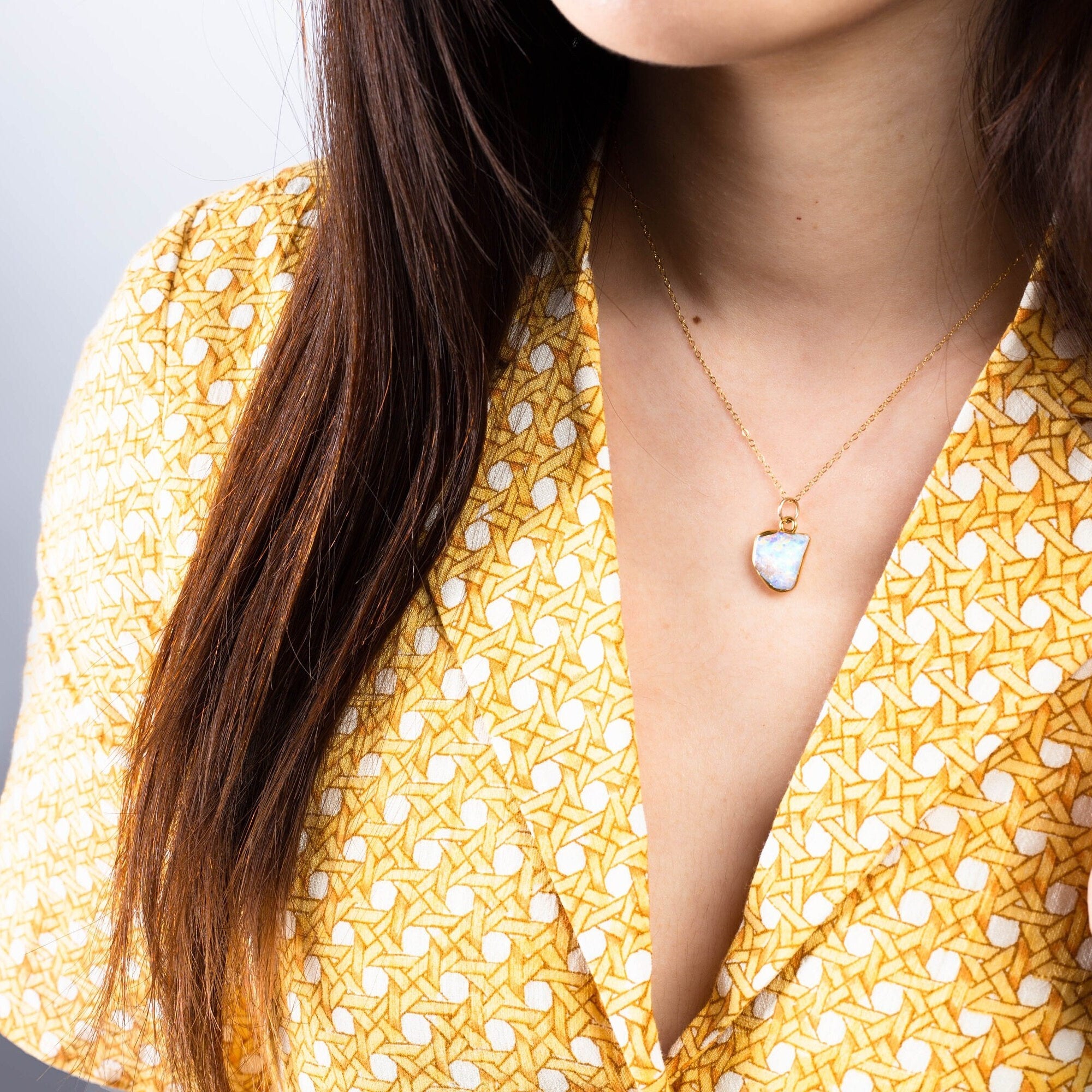 24k Gold Filled Fire Opal Necklace • Handmade Summer Jewelry • Real Raw Australian Opal Pendant • October Birthstone Gift • Real Gemstone