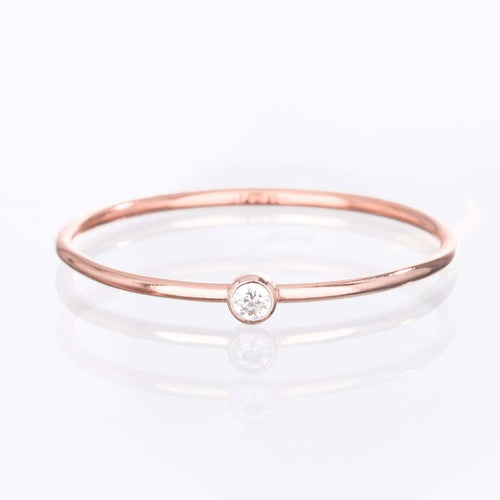 Dainty Cubic Zirconia Diamond Ring in Gold Fill