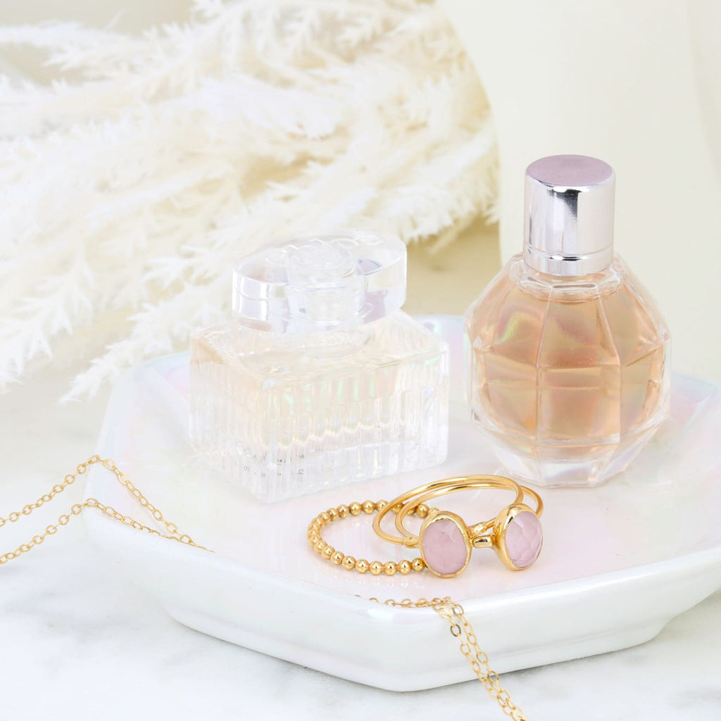 Dainty Oval Rose Quartz Ring