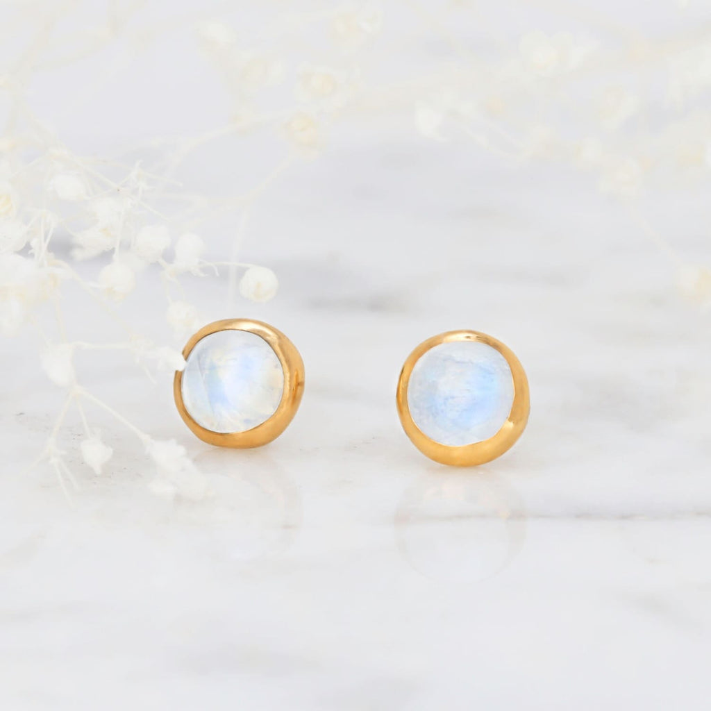 Dainty Rainbow Moonstone Earring