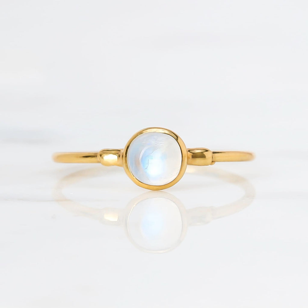 Dainty Rainbow Moonstone Ring