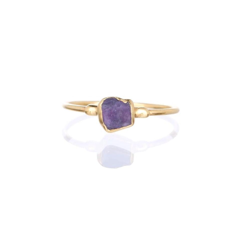 Dainty Raw Charoite Ring