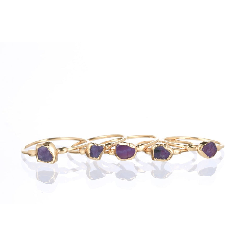 Dainty Raw Charoite Ring