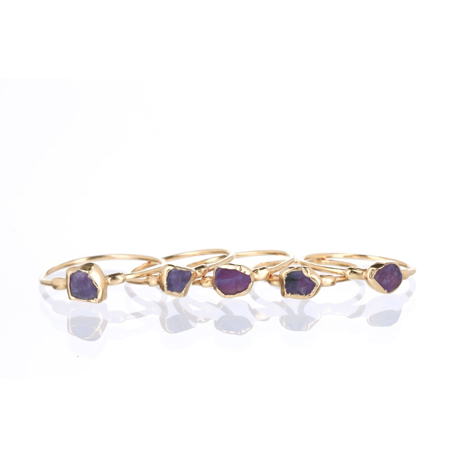 Dainty Raw Charoite Ring
