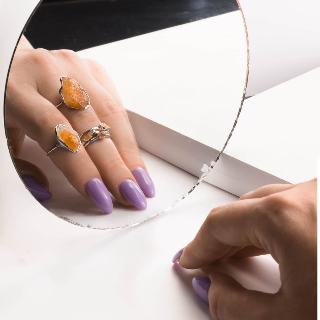 Dainty Raw Citrine Ring in Sterling Silver