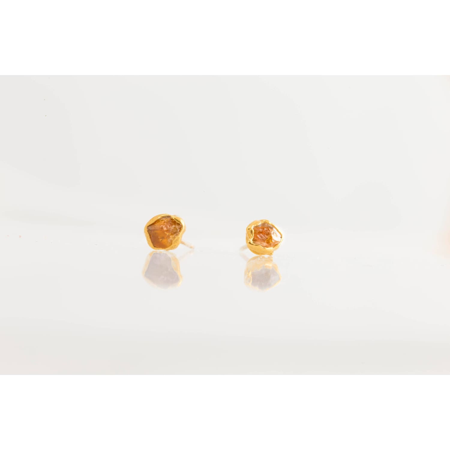 Dainty Raw Citrine Stud Earrings