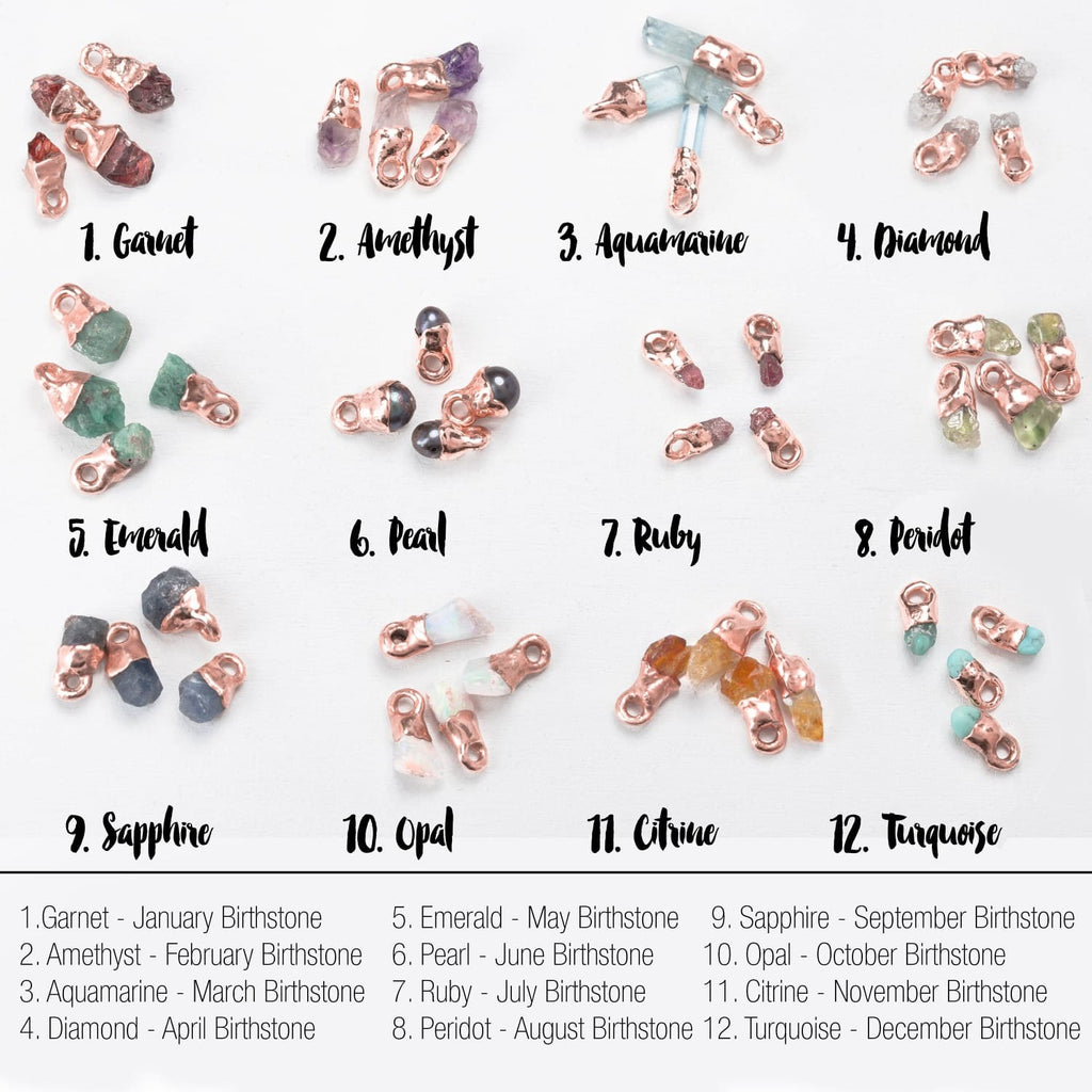 Dainty Raw Gemstone Zodiac Constellation Necklace, Custom Birthstone