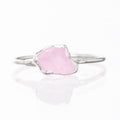 Dainty Raw Rose Quartz Ring in Sterling Silver