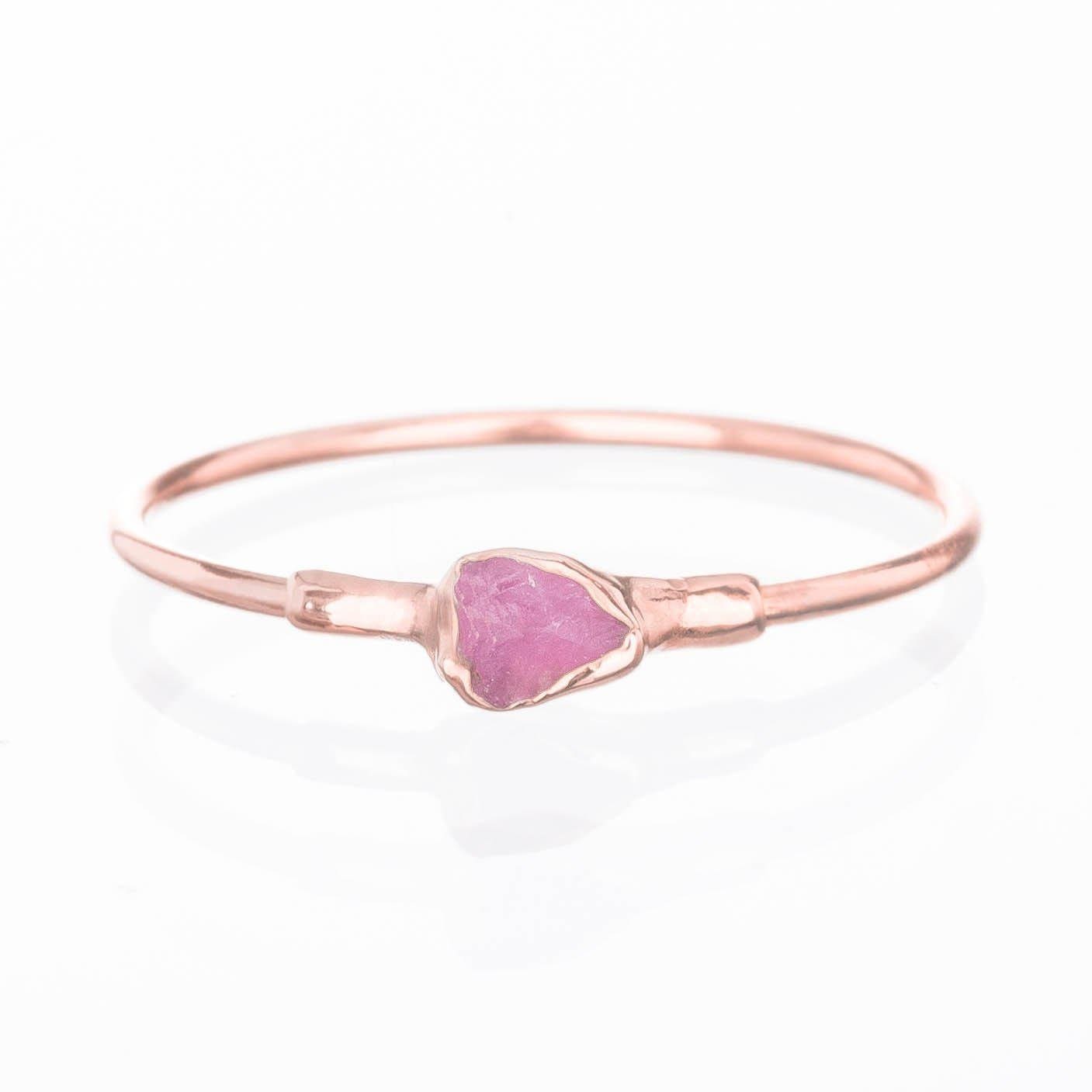 Dainty Raw Ruby Ring in Rose Gold
