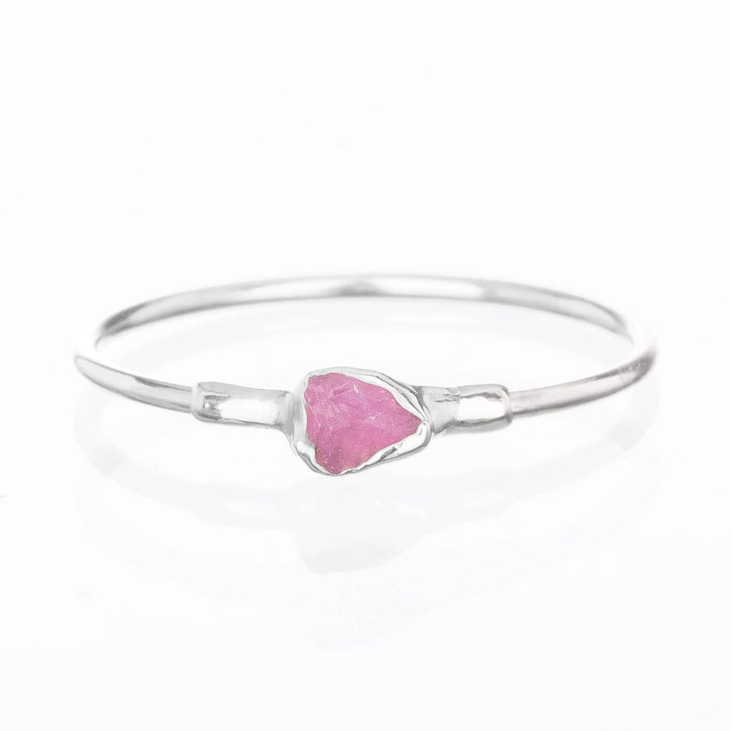 Dainty Raw Ruby Ring in Sterling Silver
