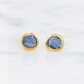 Dainty Raw Sapphire Earrings