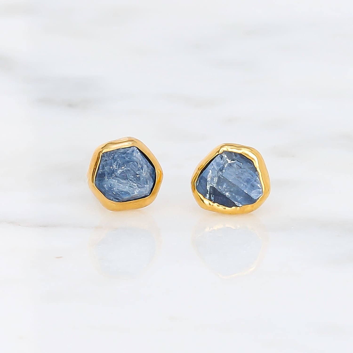 Dainty Raw Sapphire Earrings