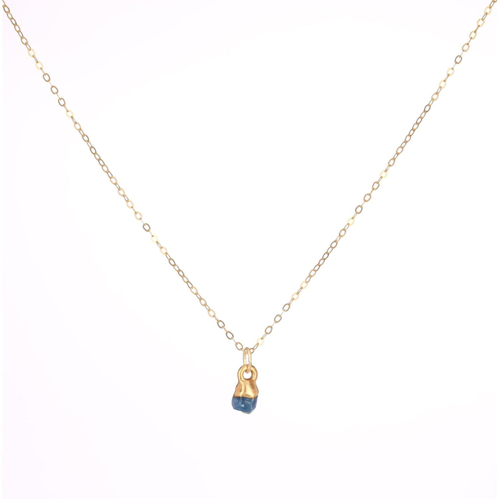 Dainty Raw Sapphire Necklace