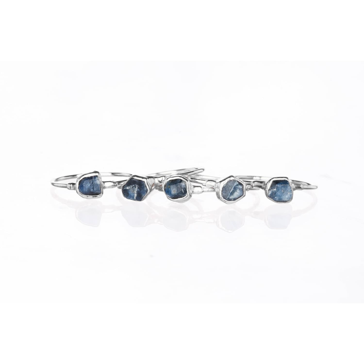 Dainty Raw Sapphire Ring in Sterling Silver