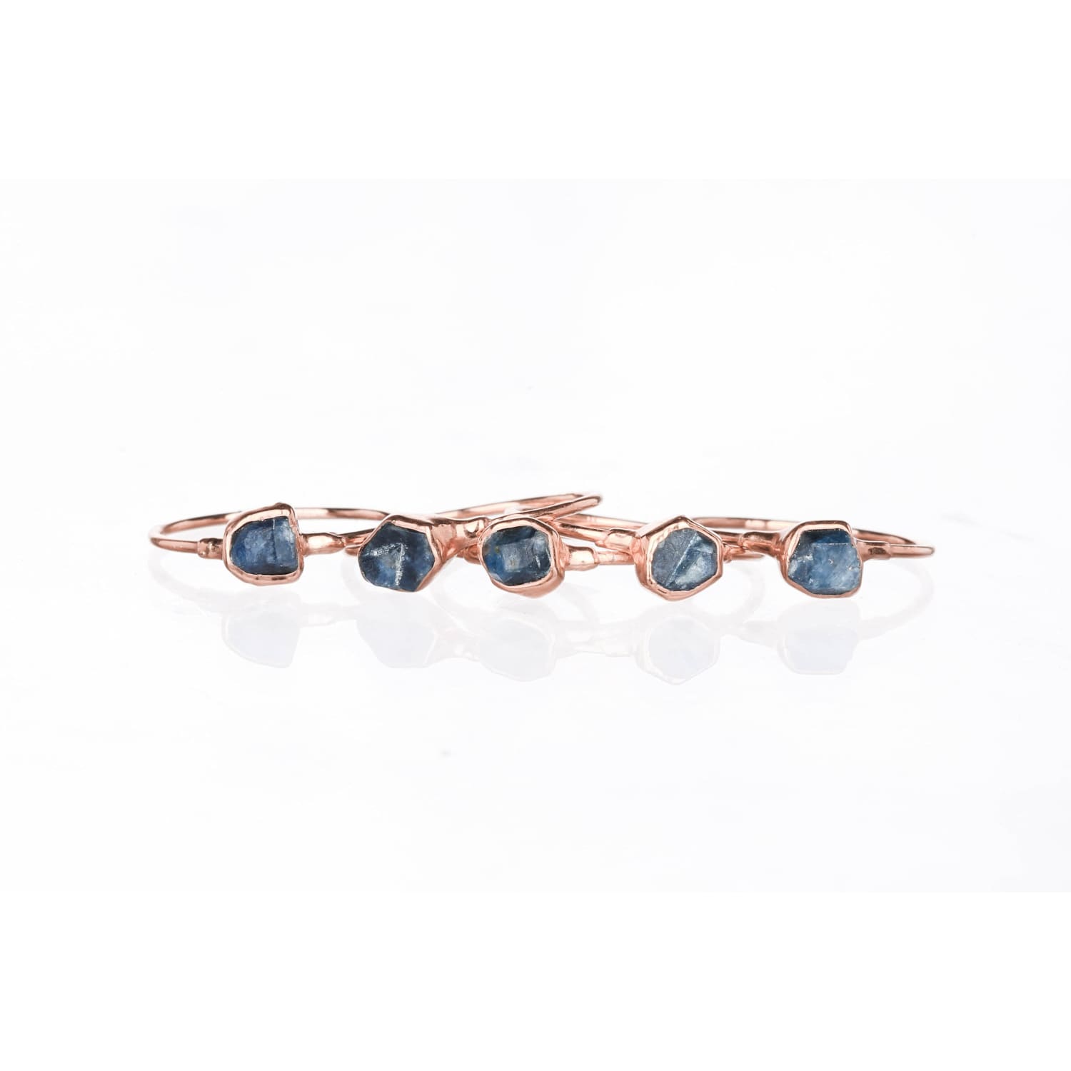 Dainty Raw Sapphire Ring in Sterling Silver
