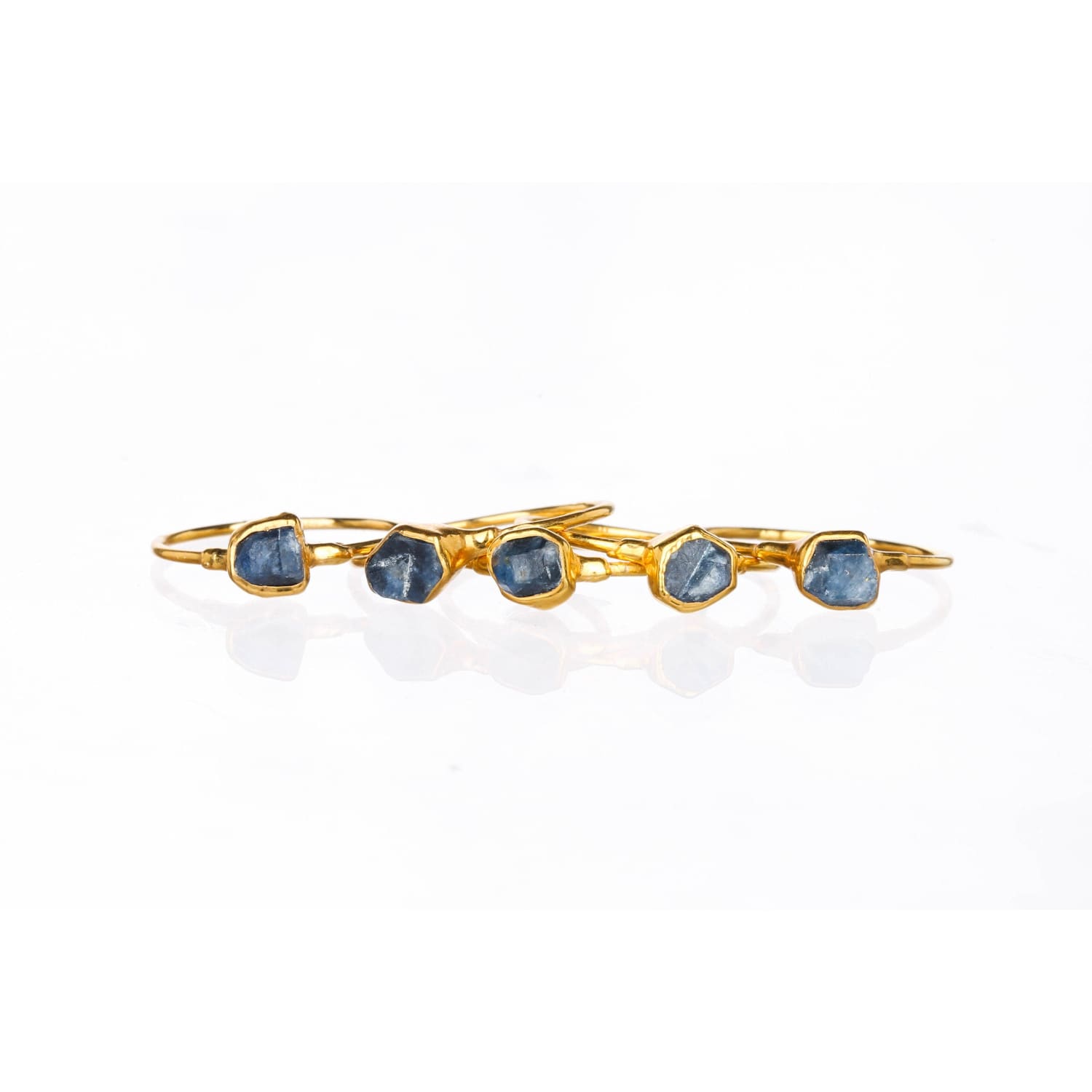 Dainty Raw Sapphire Ring in Yellow Gold