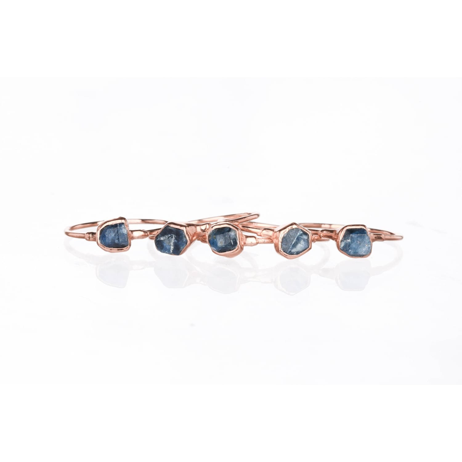 Dainty Raw Sapphire Ring in Yellow Gold